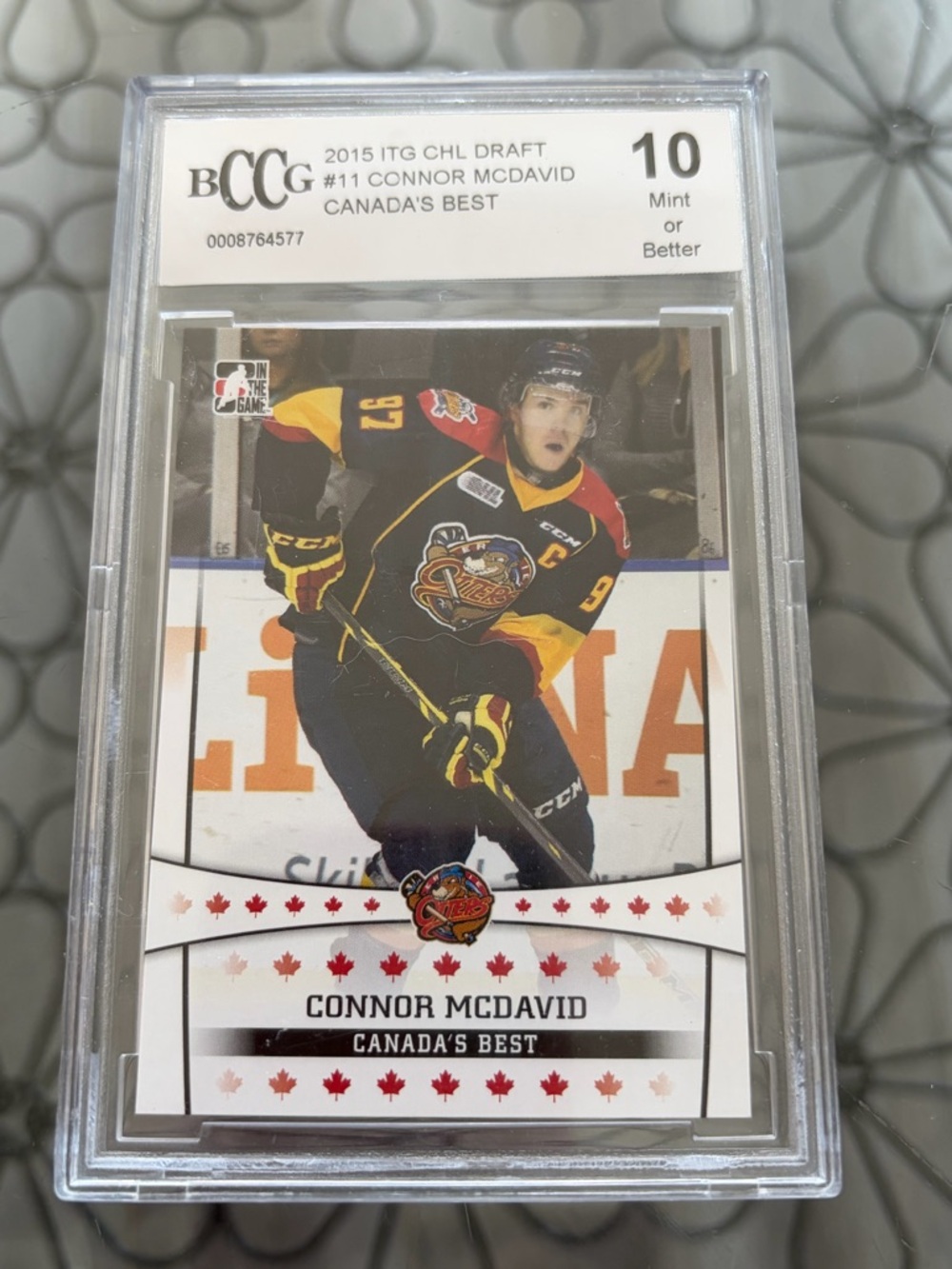 🇨🇦NOW $40🍀 Connor McDavid 2015 Oilers Rookie RC Hockey Card Beckett Graded 10
